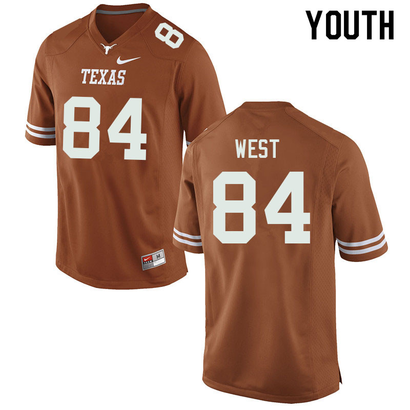 Youth #84 Travis West Texas Longhorns College Football Jerseys Sale-Orange